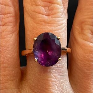 14k rose gold with amethyst ring